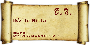 Bőle Nilla névjegykártya